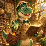 Illustration of Professor Rex, the Jurassic English storybook guide
