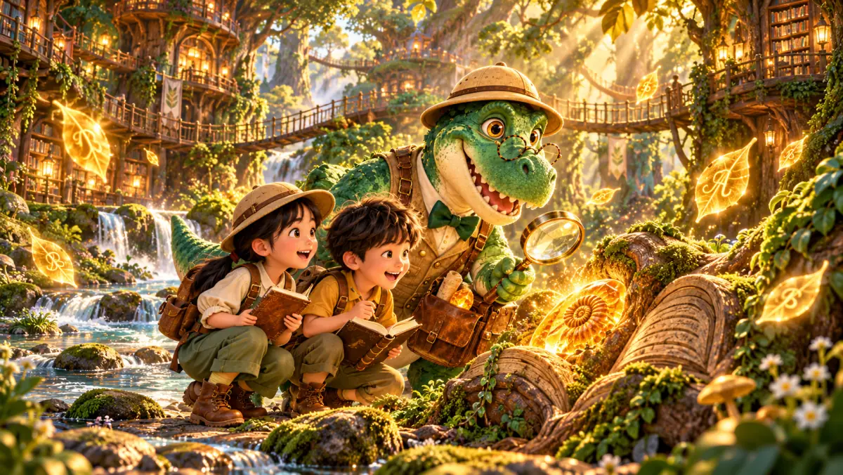 Storybook illustration of Whispering Woods